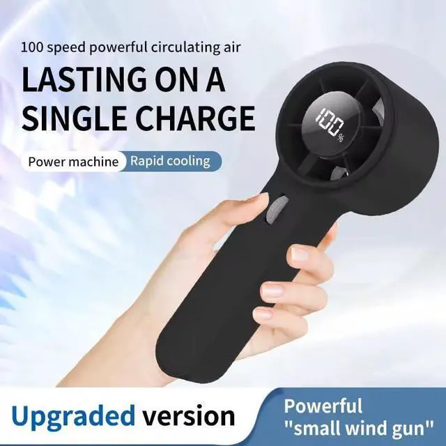 Alt view image 6 of 6 - Portable Fan Handheld Fan, Rechargeable Mini Turbo Fan with 100 speed Levels, USB Personal Cooling Fan with Desktop Base, Traveling Cooling Fan
