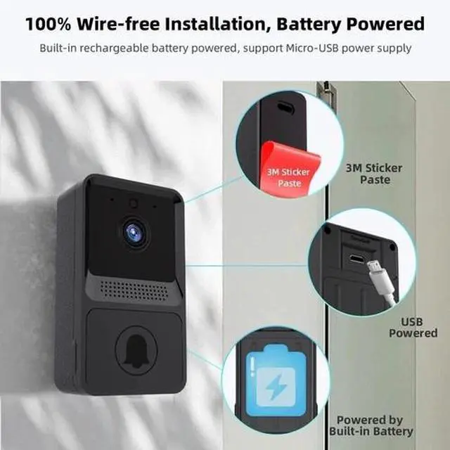 Alt view image 4 of 7 - Smart Wireless WiFi Doorbell Intercom Video Camera Door Ring Bell Chime Security