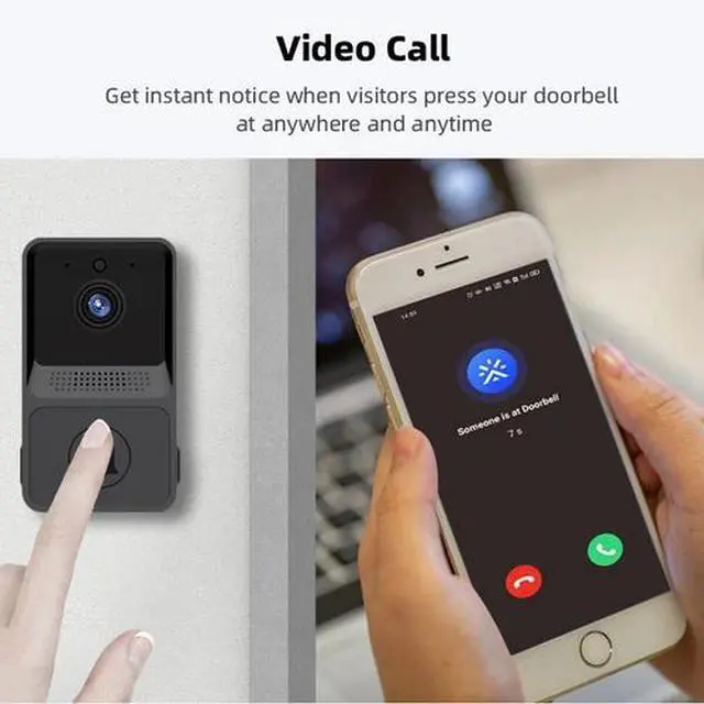 Alt view image 6 of 7 - Smart Wireless WiFi Doorbell Intercom Video Camera Door Ring Bell Chime Security