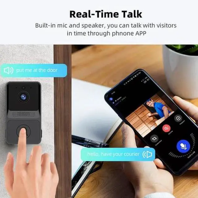 Alt view image 7 of 7 - Smart Wireless WiFi Doorbell Intercom Video Camera Door Ring Bell Chime Security