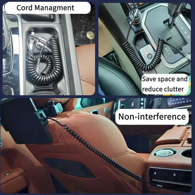 Alt view image 5 of 7 - Right Angle Coiled USB to Type C Cable, Upgrade USB Blind Plug | 90Degree USB C Retractable 6A Fast Charging Cord, Charge and Sync for Car, Phone 15/16,S23/S22/S21,Carplay-4.9Ft