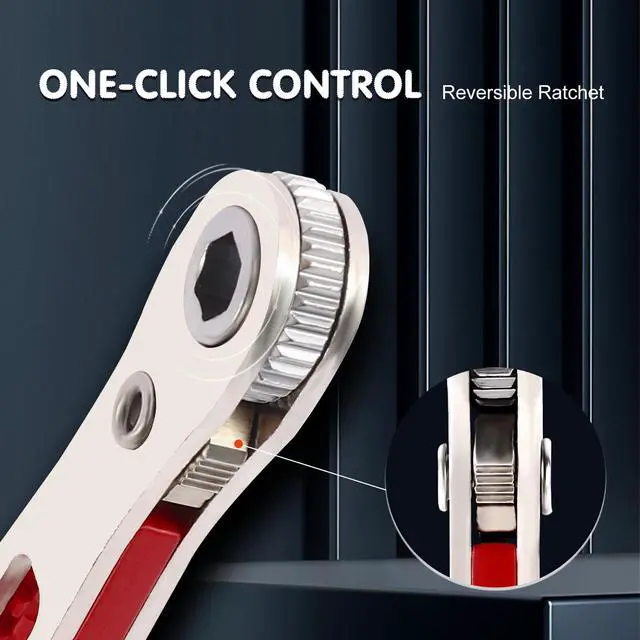 Alt view image 5 of 7 - 22-in-1 Magnetic Ratchet Screwdriver Set w/Reversible Wrench & Bits | Compact for Tight Spaces, DIY/Home/Car Repairs | Best Gift for DIYers, Handymen & Men