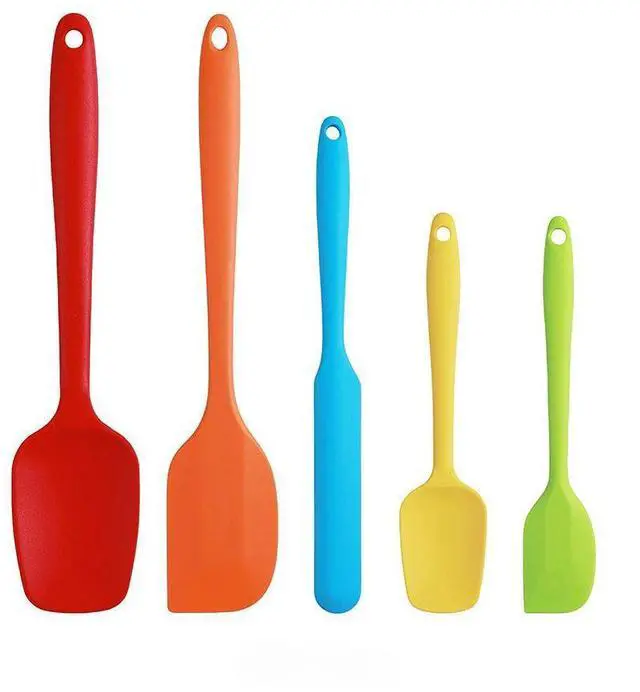Main image of 5 Pieces Silicone Spatula Set BPA Free Non Stick Rubber Spatula Heat Resistant Set Ideal for Baking Cooking Mixing Dishwasher Safe Kitchen Tools Multicolor