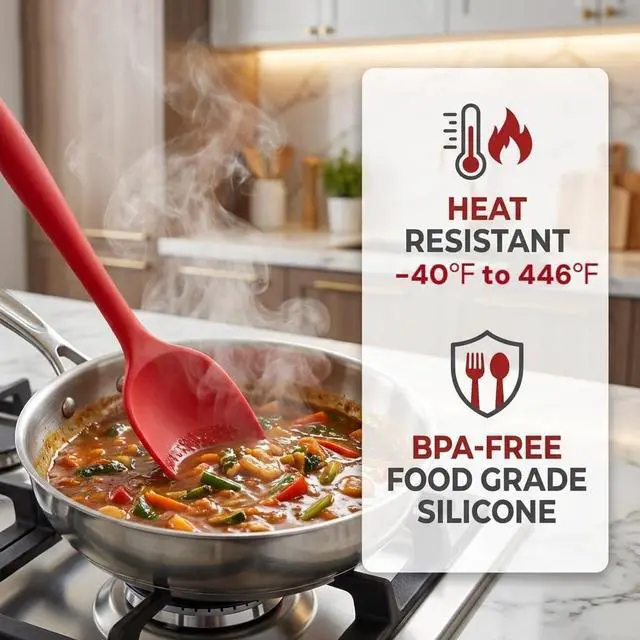 Alt view image 2 of 5 - 5 Pieces Silicone Spatula Set BPA Free Non Stick Rubber Spatula Heat Resistant Set Ideal for Baking Cooking Mixing Dishwasher Safe Kitchen Tools Multicolor