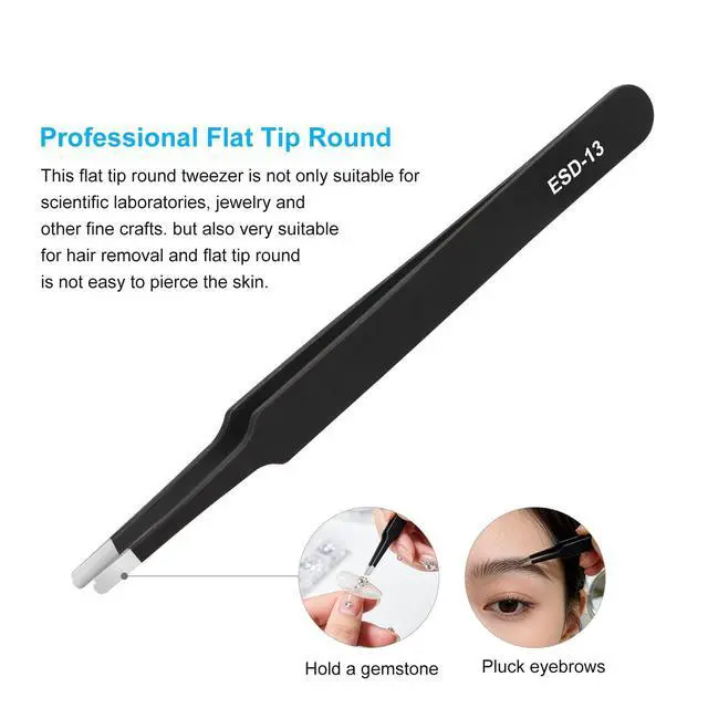 Alt view image 11 of 14 - 3PCS Precision Tweezers Set, Upgraded ESD high-end anti-static for Craft, Electronics, Soldering, Laboratory Work, Soldering, Model, Eyelash Extensions, Nail stickers, Jewelry-Making