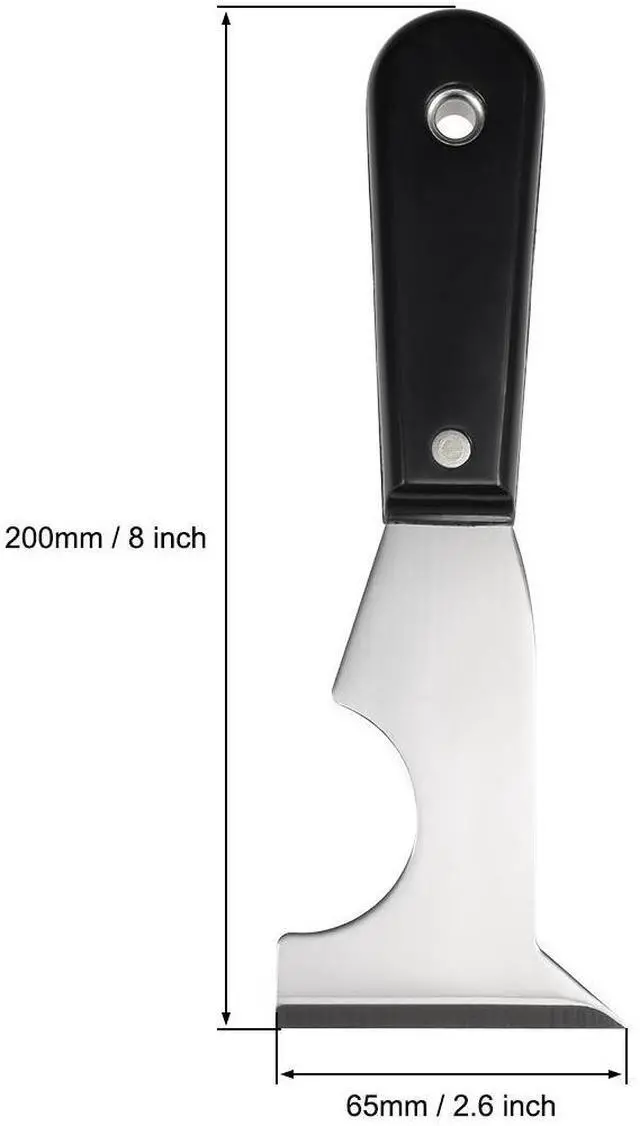 Alt view image 2 of 3 - Putty Paint Scraper 65mm Stainless Steel Stiff Blade with Wooden Handle for Wall Floor Tile Wood Spackle Caulk Removal