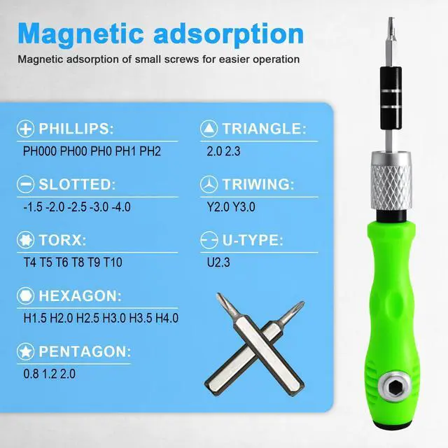 Alt view image 5 of 7 - 32 in 1 Small Precision Screwdriver Set, Zoikuloi Magnetic Mini Screwdriver Set, Professional Tiny Repair Tool Kit for Glasses, Watches, Laptop, Electronics, Toys, Jewelry, Computers
