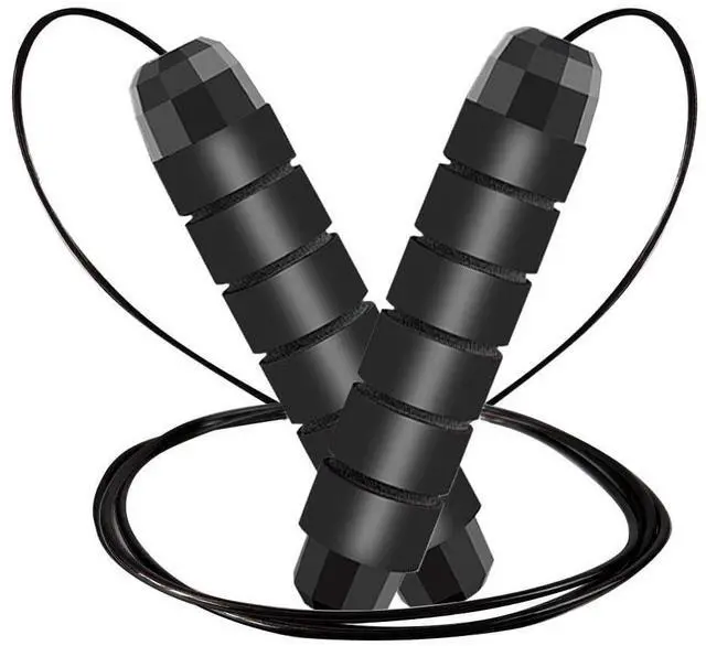 Main image of Jump Rope, Adjustable Jump Ropes for Fitness for Women Men and Kids Tangle-Free Rapid Speed Jumping Rope Cable with Ball Bearings Exercise&Slim Body at Home School Gym Black