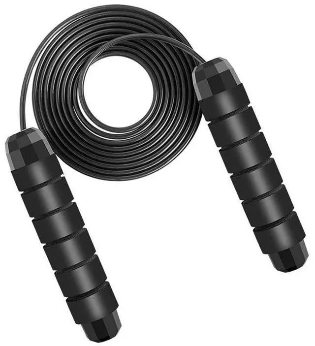 Alt view image 2 of 6 - Jump Rope, Adjustable Jump Ropes for Fitness for Women Men and Kids Tangle-Free Rapid Speed Jumping Rope Cable with Ball Bearings Exercise&Slim Body at Home School Gym Black