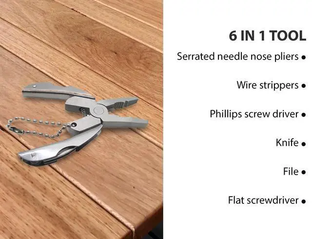 Alt view image 5 of 6 - Set - 6-in-1 Multitool Plier, Adjustable Wrench & Carry Case - Multifunctional All In One - Wire Strippers, Phillips Screwdriver, Knife, File Great For Holiday Gifts, Stocking Stuffers