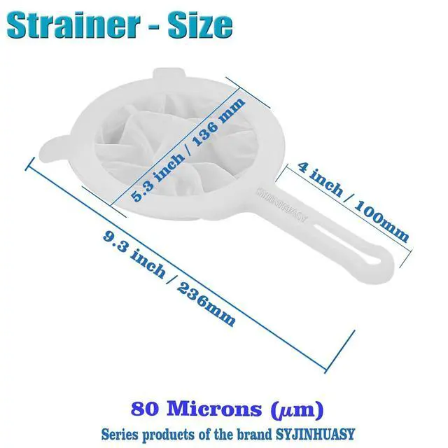 Alt view image 3 of 7 - 80Mesh Kitchen Ultra-Fine Nylon Mesh Strainer Food Yogurt Mesh Sieve Plastic Mesh Colander with Handle Mini Brine Shrimp Separation Net for Filtering Juice Juice Milk Honey