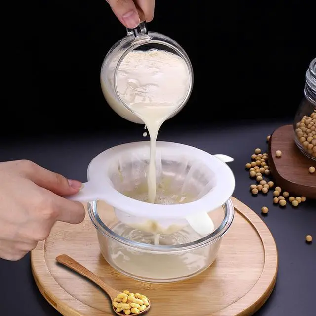 Alt view image 4 of 7 - 80Mesh Kitchen Ultra-Fine Nylon Mesh Strainer Food Yogurt Mesh Sieve Plastic Mesh Colander with Handle Mini Brine Shrimp Separation Net for Filtering Juice Juice Milk Honey