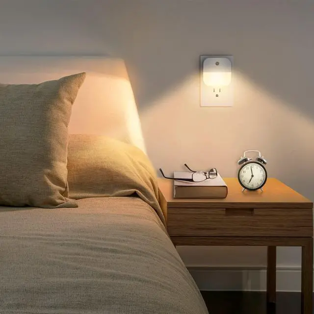 Alt view image 6 of 7 - 4Pack Night Light Plug in, Warm White LED Nightlights with Smart Dusk to Dawn Sensor, Plug into Wall Nightlights Suitable for Bedroom, Bathroom, Hallway, Kitchen, Stairs, Kids, Adults, Kids Room
