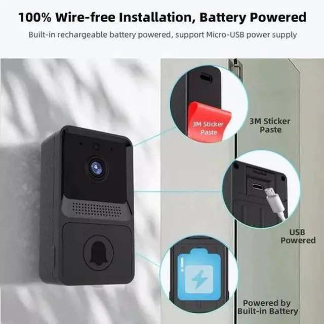 Alt view image 5 of 7 - Wireless Security Smart WiFi Doorbell Intercom Video Camera Door Ring Bell Chime