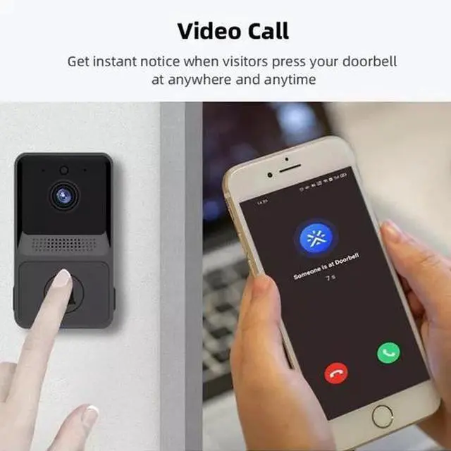 Alt view image 7 of 7 - Wireless Security Smart WiFi Doorbell Intercom Video Camera Door Ring Bell Chime