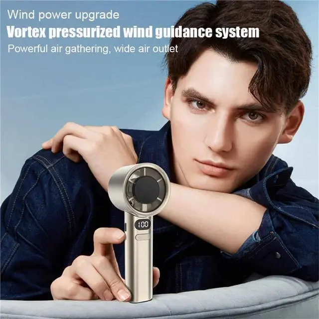 Alt view image 5 of 7 - Handheld Fan. Mini Handheld Fan 120 Speed Portable Desktop Fans Instant Cooling with Ice Mode Rechargeable Stylish Fan .Portable(Gray)