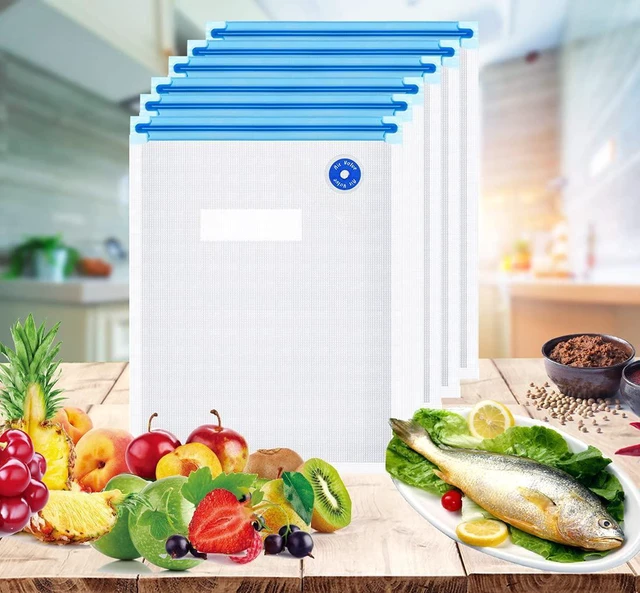 Alt view image 6 of 6 - Ankei 10Pcs Sous Vide Bags Reusable, BPA Free Vacuum Sealer Bag, Vacuum Food Storage Bag for Sous Vide Cooking/Microwave Heating - 10Pcs Vacuum Zipper Bags & 2 Seal Clips & 5 Air Valves (11 * 10in)