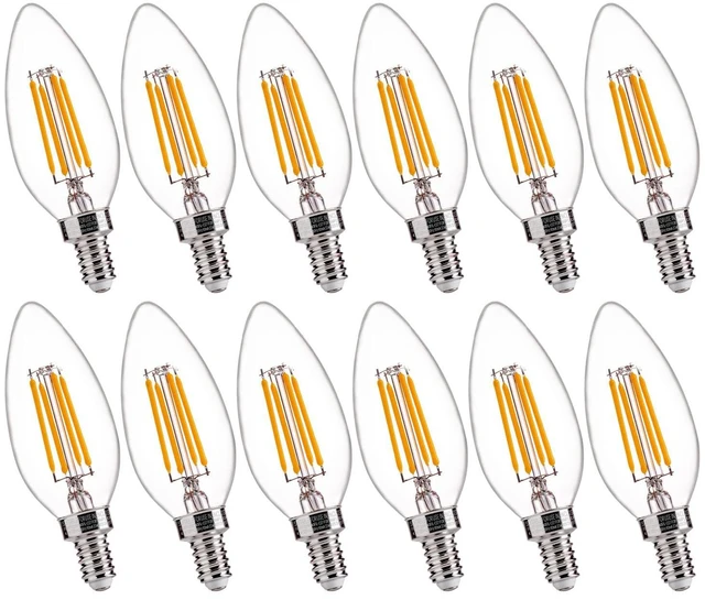 Main image of B11 E12 LED Candelabra Bulbs 60W Equivalent, Dimmable LED Candle Light Bulbs, 2700K Soft White (Warm Light), Pack of 4