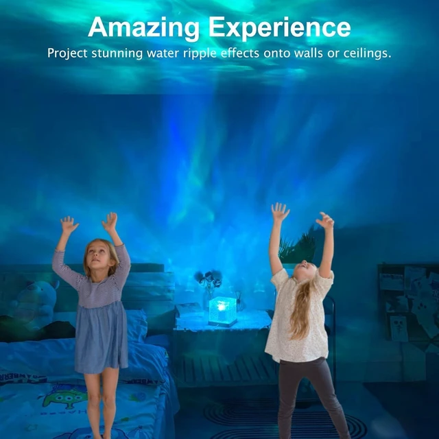 Alt view image 4 of 7 - 2 Pack Northern Lights Ocean Wave Projector Light, Galaxy Light Projector, 16 Colors Gradual Rotating Flame Water Ripple Ambient Night Light Non-Wood for Bedroom, Room Decor, Kids Room ((Plug-in))