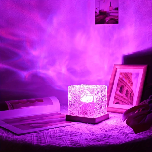 Alt view image 6 of 7 - 2 Pack Northern Lights Ocean Wave Projector Light, Galaxy Light Projector, 16 Colors Gradual Rotating Flame Water Ripple Ambient Night Light Non-Wood for Bedroom, Room Decor, Kids Room ((Plug-in))