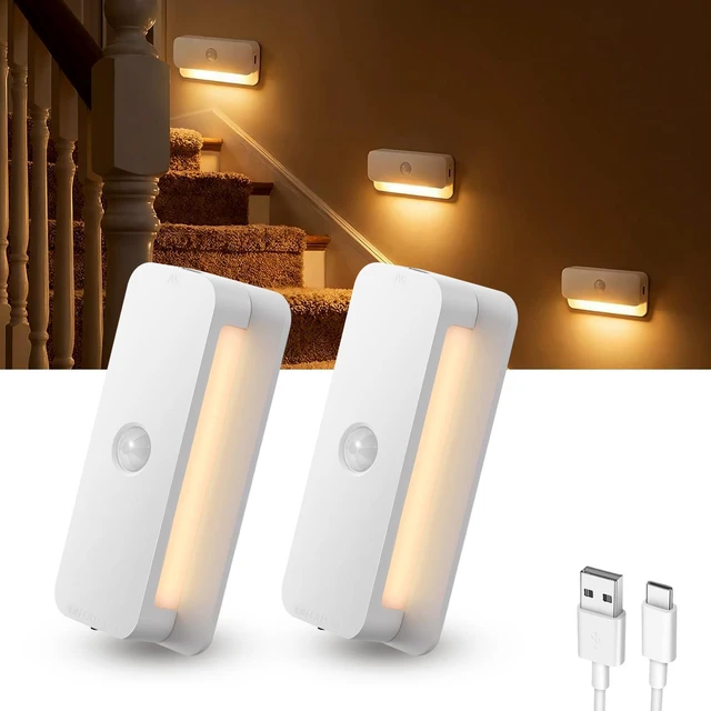 Main image of Ankei 4-Pack Rechargeable Motion Sensor Night Light,Stair Lights Indoor, Wireless Stick on Anywhere Hallway Lamp/Closet for Bathroom, Bedroom, Kitchen, Cabinet, Stairs, Hallway