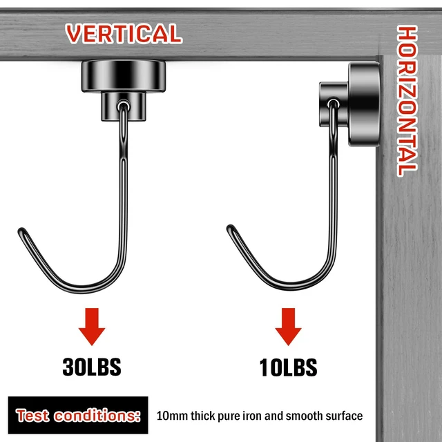 Alt view image 7 of 7 - Magnetic Hooks, 30lbs+ Magnet Hook 2026 Cruise Ship Essentials, Magnet with Hook for Hanging, Heavy Duty Magnetic Hooks for Cruise Cabins Locker Accessories Refrigerator Grill 6 Pack (Black)
