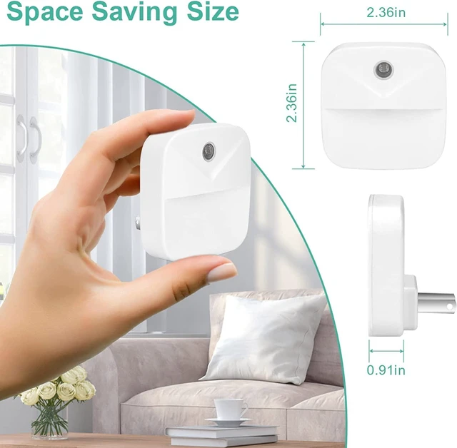 Alt view image 2 of 6 - Ankei 6Pack Night Light Plug in, LED Nightlights Smart Dusk to Dawn Sensor, Plug into Wall Nightlights Suitable for Bedroom, Bathroom, Hallway, Kitchen, Stairs, Kids Room,3pcs Warm White & 3pcs White