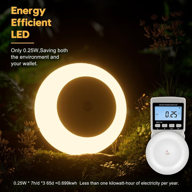 Alt view image 5 of 7 - Ankei Night Light, Night Lights Plug into Wall, Dusk to Dawn Sensor Warm White Led Night Light 0.5W, 2 Pack Nightlight for Adults, Bedroom, Bathroom, Hallway, Kitchen