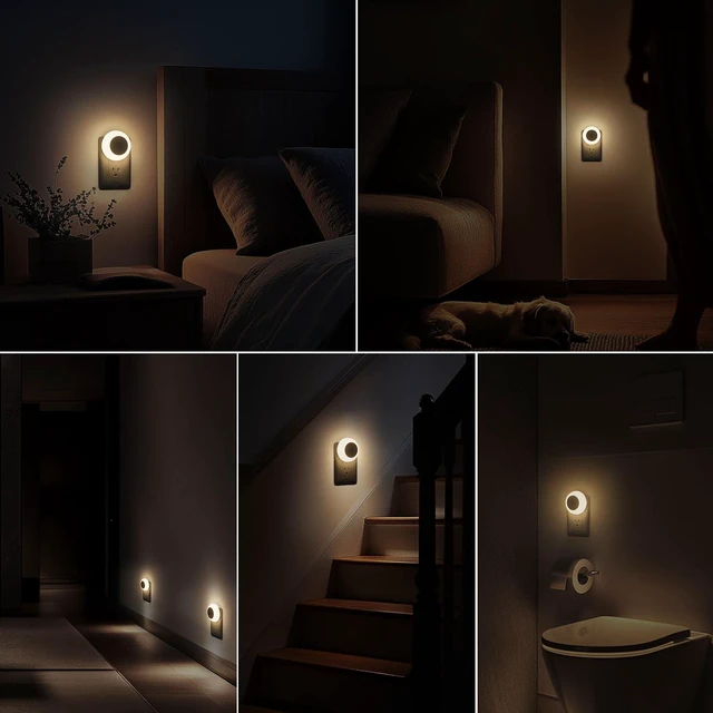 Alt view image 6 of 7 - Ankei Night Light, Night Lights Plug into Wall, Dusk to Dawn Sensor Warm White Led Night Light 0.5W, 2 Pack Nightlight for Adults, Bedroom, Bathroom, Hallway, Kitchen