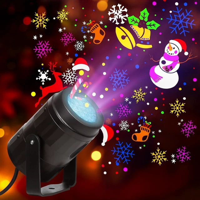 Main image of NEW USB Christmas Projector Lights Outdoor Indoor,Christmas LED Lights Projector with Christmas Decorative Patterns for Indoor Outdoor Window, Ground, Roof, Wall, Holiday Projector for Xmas