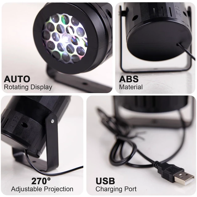 Alt view image 7 of 7 - NEW USB Christmas Projector Lights Outdoor Indoor,Christmas LED Lights Projector with Christmas Decorative Patterns for Indoor Outdoor Window, Ground, Roof, Wall, Holiday Projector for Xmas