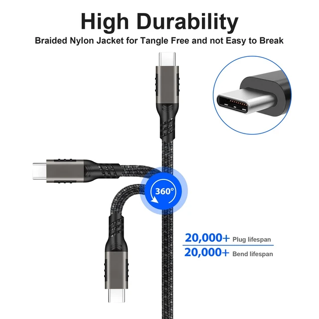 Alt view image 5 of 6 - USB C Cable 10ft,USB-A to USB-C Cable 10Gbps,USB 3.2 Cord,1 Pack | 60W Fast Charging Cable, 10 Gbps Data Transfer, Android Auto USB Cord for Samsung Galaxy S25/S24, iPhone 17/16, Braided
