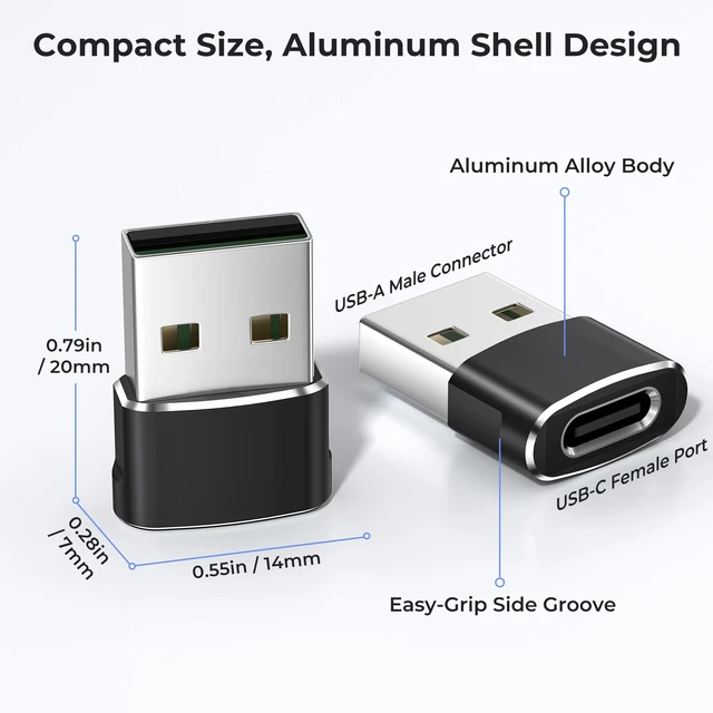 Alt view image 5 of 7 - USB C Female to USBA Male Adapter,Type C Charger Cable Connector | 3Pack for MacBook Pro,iMac,PC,Laptop,Computer,Samsung Galaxy Note 20 S20 S21 S22 S23,Google Pixel 5 4 4A 3 3A 2 XL,OTG