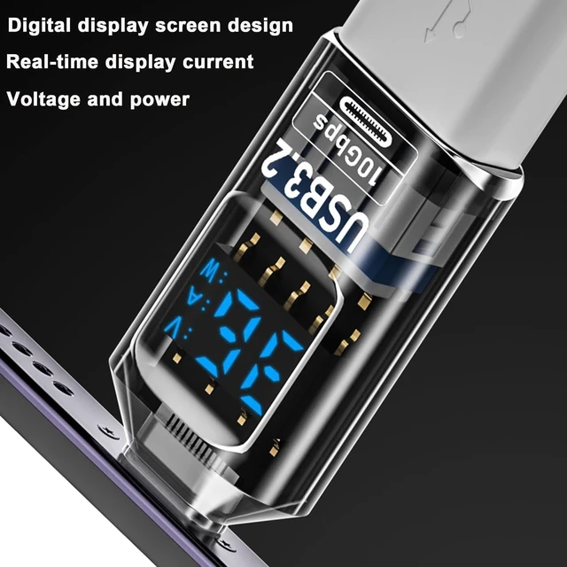 Alt view image 4 of 6 - 2Pack USB A3.2 to Type C Adapter,C Female to USB Revolution Adapter 10Gbps | with Digital Display 60W Power Output,for iPhone16 15 14ProMax,Plus,MacBook,Galaxy S23 S24