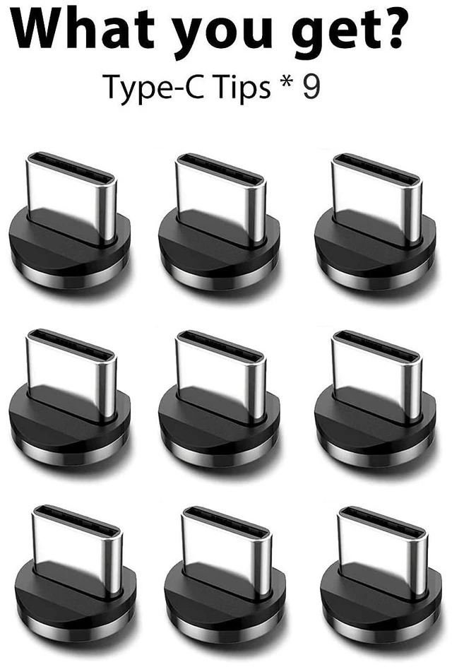 Alt view image 5 of 6 - Magnetic Connector Tips Head for Type C Android Devices (9 Pack), Magnetic Phone Cable Adapter