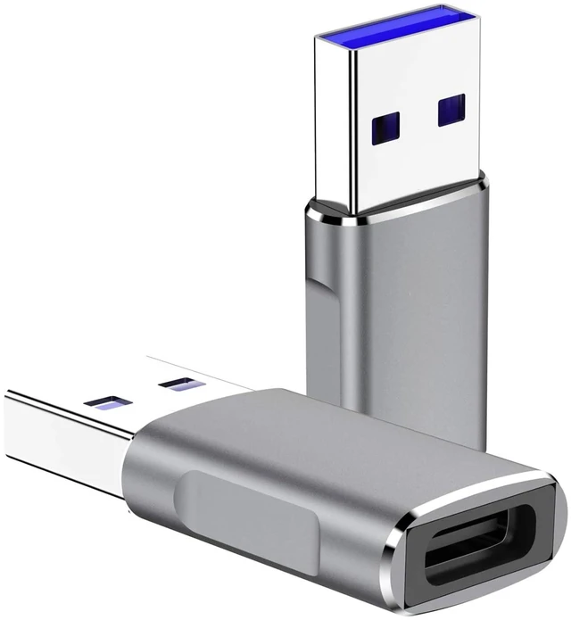 Main image of 10Gbps USB C Female to USB Male Adapter 2 Pack, USB 3.1 Gen2 to USB C Adapter Double-Sided Data Transfer and 60W Fast Charging Connector Compatible with iPhone 15/iPad/Air Pods,Quest Link