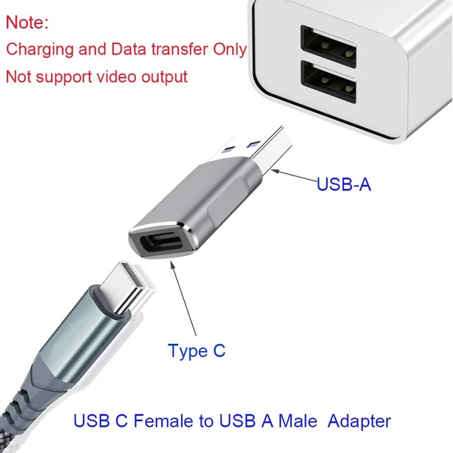 Alt view image 3 of 7 - 10Gbps USB C Female to USB Male Adapter 2 Pack, USB 3.1 Gen2 to USB C Adapter Double-Sided Data Transfer and 60W Fast Charging Connector Compatible with iPhone 15/iPad/Air Pods,Quest Link