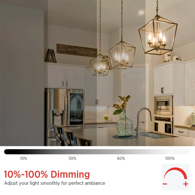 Alt view image 4 of 7 - Candelabra Light Bulbs E12 LED Bulb Dimmable, 60W Equivalent CA10 Candle Bulbs 2700K Warm White, Soft Glow Chandelier Bulbs for Ceiling Fan, Pendant Light, Wall Sconce, 12 Pack