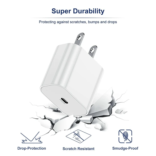 Alt view image 6 of 7 - NEW for Phone 16 15 Charger and 6ft Type C to C Cable Cord Long,20W USB C Fast Charging Block Plug for Phone 16 Pro Max/16/15 Pro Max/15 Plus/15/iPad Air/Mini/AirPods/Power Adapter