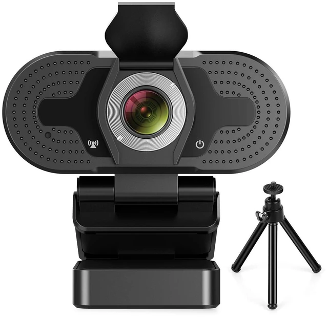 Main image of 1080P webcam for PC, full HD computer camera with cover, USB web cam with microphone, cover, expandable tripod, streaming camera for Skype, Streaming, teleconference etc.