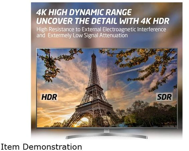 Alt view image 5 of 5 - 4K HDMI Cable 6ft | High Speed,4K @ 60Hz, Ultra HD, 2K, 1080P & ARC Compatible | for Laptop, Monitor, PS5, PS4, Xbox One, Fire TV, Apple TV & More