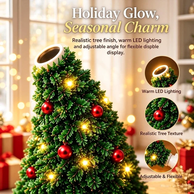 Alt view image 2 of 5 - Christmas Tree Projector, USB Holiday Light with 6 Festive Scenes (1PC) | USB Powered Night Light, Projects Colorful Holiday Patterns Onto Walls or Ceilings for An Instant Christmas Atmosphere