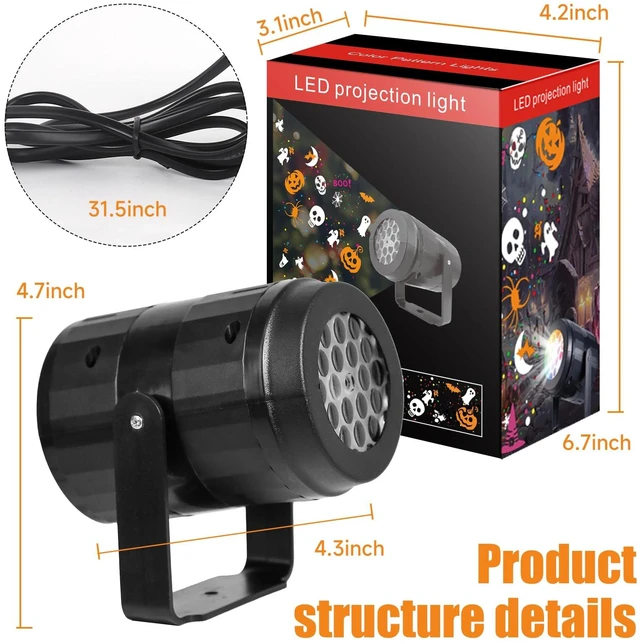 Alt view image 6 of 7 - Halloween Projector Lights Outdoor Indoor, Waterproof Halloween Light for Window, Ground, Roof, Wall, Cemetery, Halloween Decor for Halloween Party Garden Decorations