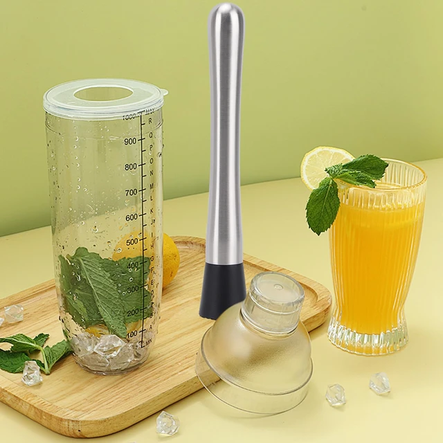 Alt view image 3 of 7 - 4 Pack Muddlers for Cocktail 304 Stainless Steel Fruit Crusher 8.3" Long Ice Crusher for Bar Party and Home