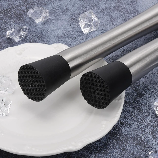 Alt view image 7 of 7 - 4 Pack Muddlers for Cocktail 304 Stainless Steel Fruit Crusher 8.3" Long Ice Crusher for Bar Party and Home