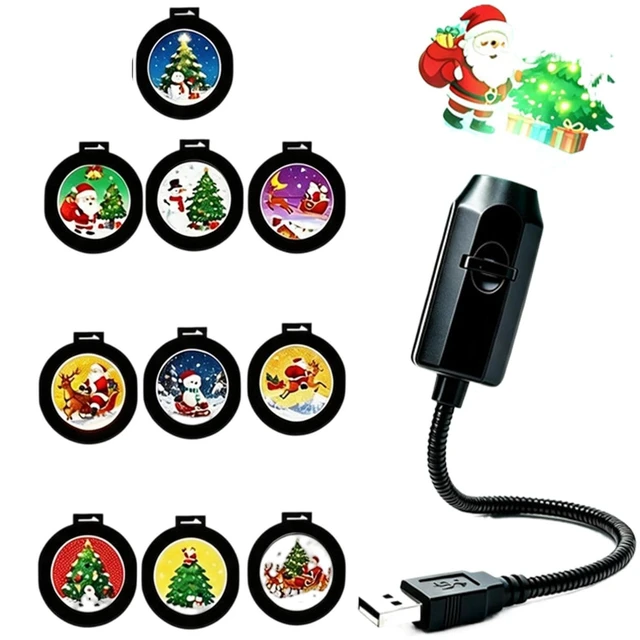 Main image of Plug and Play HD Halloween/Christmas Projector, 20 Festive Scenes | Plug Play USB Christmas Projector Lamp, Holographic Nightlight Projector Indoor for Bedroom, Gaming Room, Car Interior Roof
