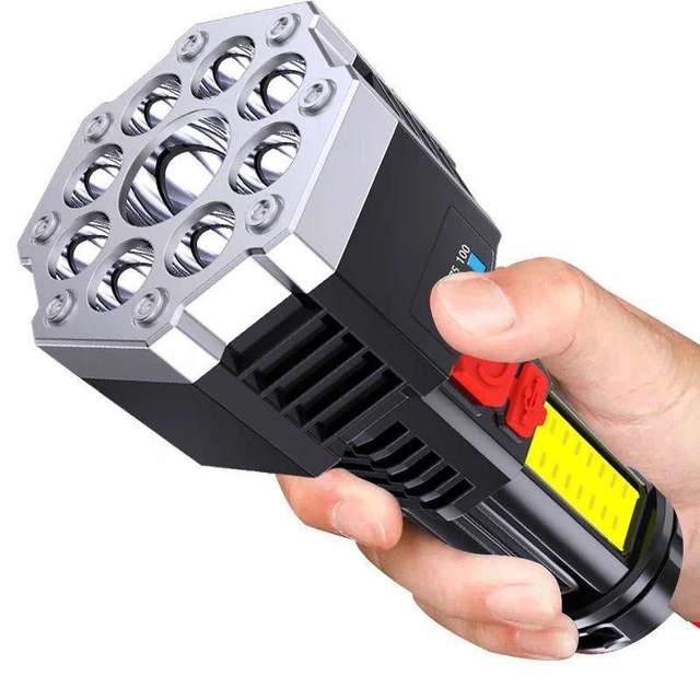 Alt view image 2 of 7 - 5 LED Flashlight Portable High Lumen Work Light USB Rechargeable Light with Sidelight 4 Light Modes Camping Hiking Adventure Home Emergencies Use