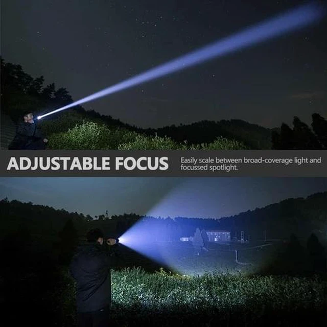 Alt view image 6 of 7 - Subkane Super-Bright 90000LM LED Tactical Flashlight With Rechargeable Battery