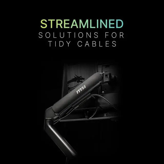 Alt view image 5 of 7 - MAG MT101DG - Gas Spring Dual Monitor Stand Arm, Supports 17-32" and 22 lbs, VESA Compatible, Adjustable Gas Spring Mount, Clamp & Grommet, Quick Release Plate Black