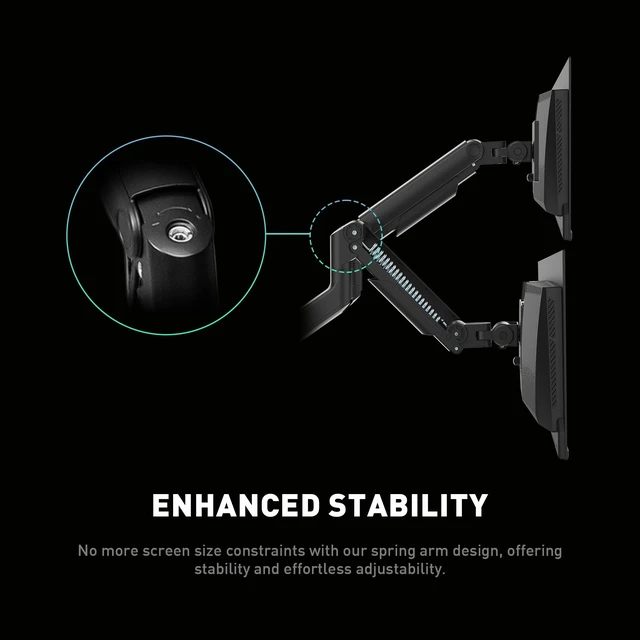Alt view image 5 of 7 - MSI MAG MT201 - Premium Heavy Duty Single Monitor Stand Arm, Supports 17-49" Screens and 44 lbs, VESA Compatible, Adjustable Spring Assisted Mount, Clamp & Grommet, Quick Release Plate - Black